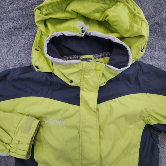 Columbia Core Womens Medium Green Ski Windbreaker Packable Hood Adjustable Waist - Picture 1 of 13